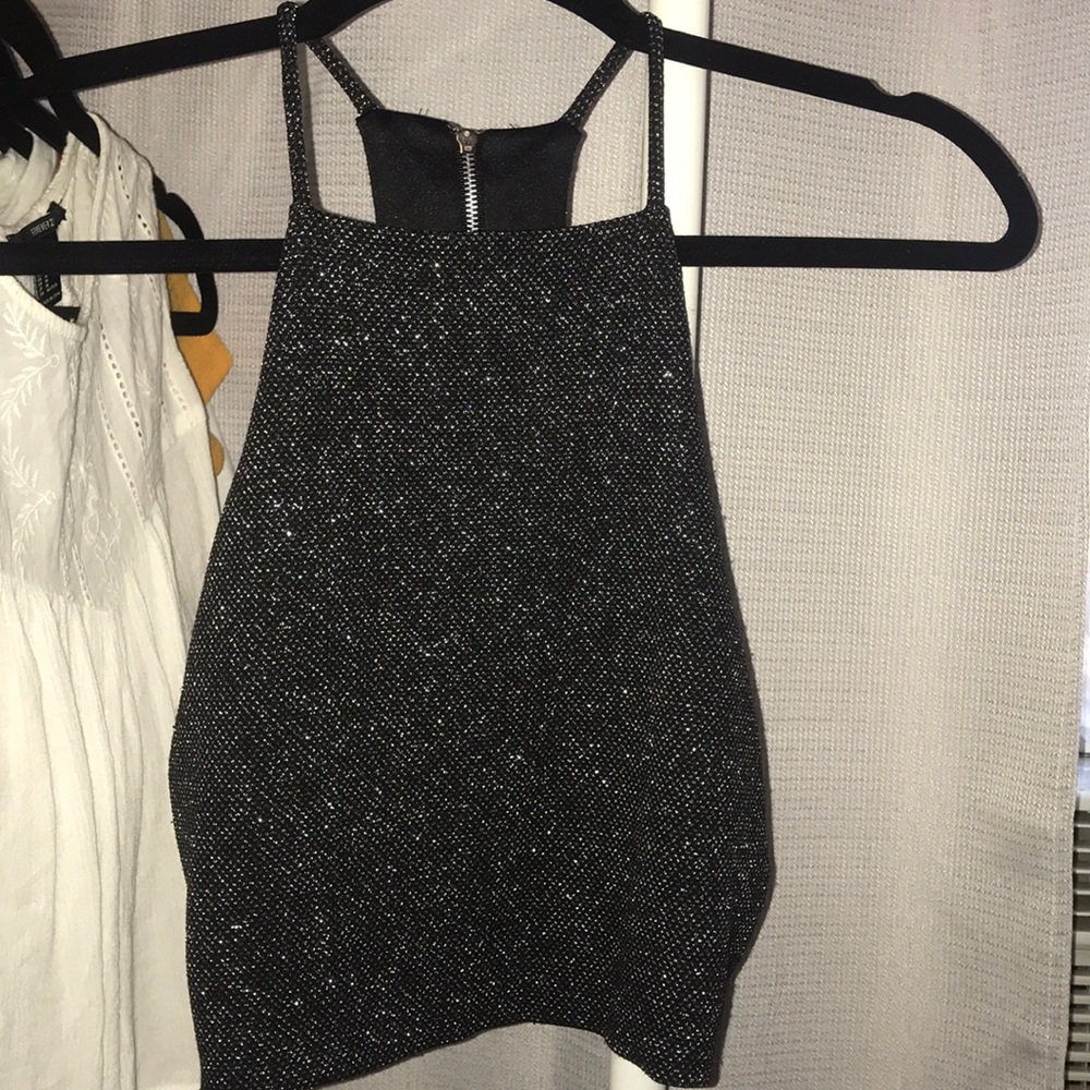 Sparkly Cropped Tank Top